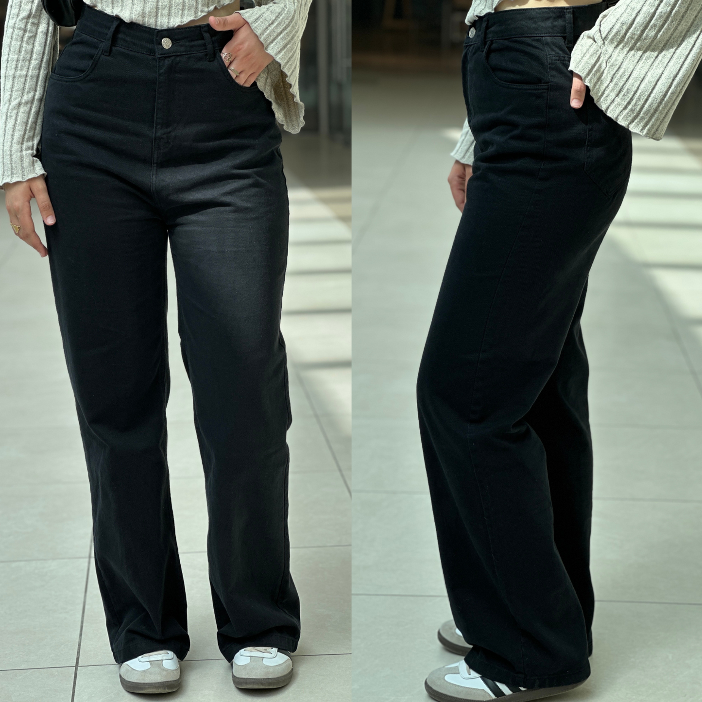 Jean straight taille haute