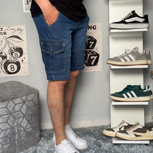 Short cargo en jean