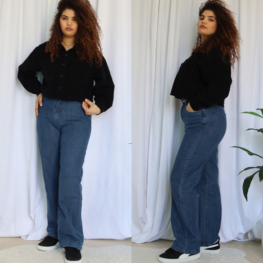 Jean straight taille haute
