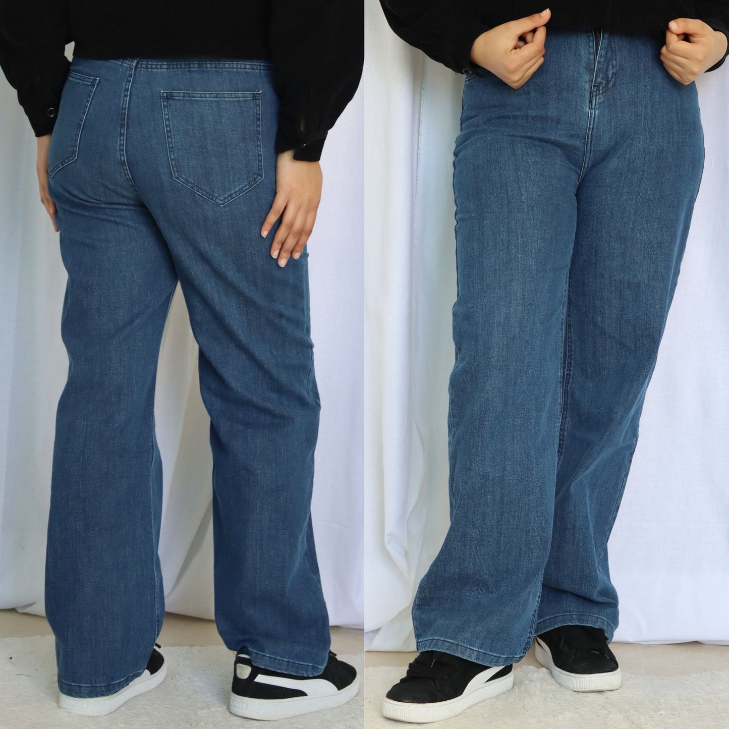 Jean straight taille haute